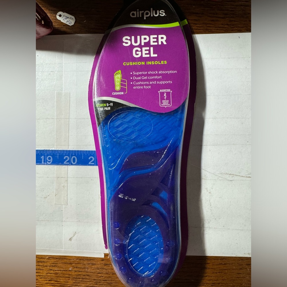 Airplus Suoer Gel Cushion Insoles Women’s 5-11 One Pair